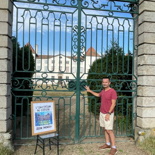 aquarelle du chateau des Périchons réalisée par le peintre Eric Valery
